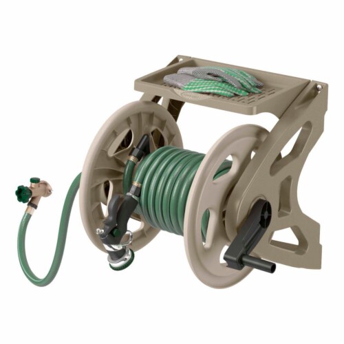 Suncast 175 Foot Slide Trak Garden Hose Handler Wall Mounted Hose Reel (2 Pack) Perspective: top