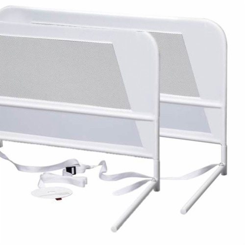 KidCo Mesh and Steel Double Pack Telescopic Child Bed Rail Guard, White (2 Sets) Perspective: top