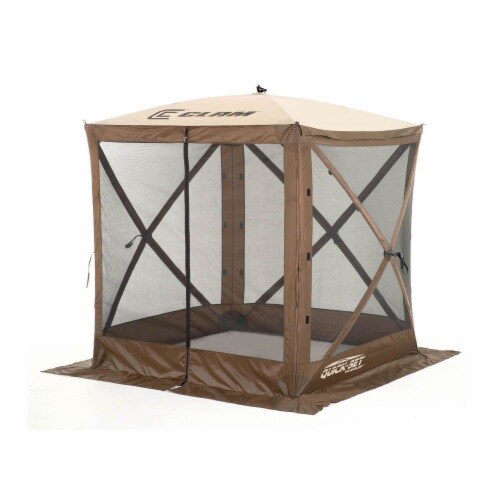 Clam Quick Set Traveler Camping Outdoor Portable Gazebo Canopy Shelter (2 Pack) Perspective: top