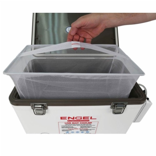 Engel 30 Quart Hard Sided Live Bait Fishing Dry Box Coolers, White