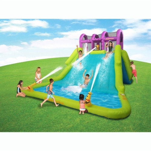 Kahuna triple blast kids outdoor inflatable sales splash pool backyard water slide nn4vd7b8