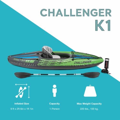 Intex Challenger K1 1Person Inflatable Sporty Kayak w/ Oars And Pump (2 Pack), 2 Piece Kroger