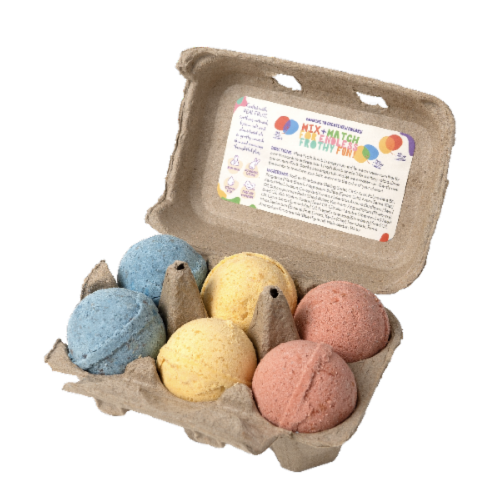 Pacha Soap Co. Kids Color Mixing Froth Bombs Perspective: top