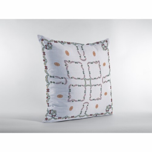 Flower Box Broadcloth Indoor Outdoor Blown And Closed Pillow White Perspective: top