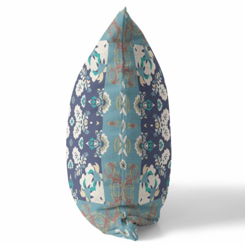 Rose Box Suede Zippered Pillow W Insert By Amrita Sen In Gray And Blue Perspective: top
