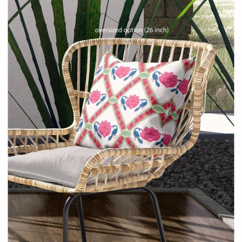 Lotus Peacock Rose Broadcloth Blown And Closed Pillow Pink Blue White 1 Smith s Food and Drug