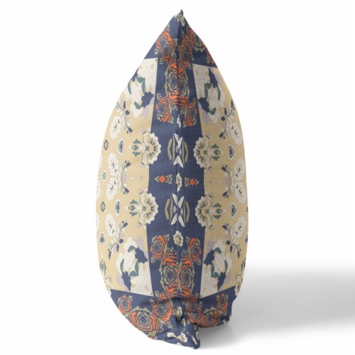 Rose Box Broadcloth Indoor Outdoor Blown And Closed Pillow In Blue Yellow Perspective: top
