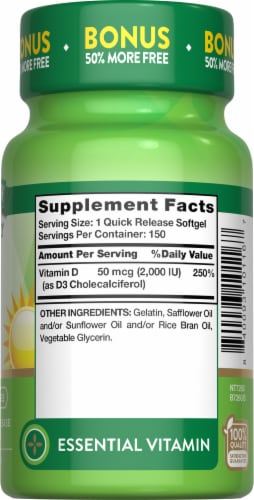Nature’s Truth Vit D3 2,000 IU 50 mcg 100+50 SG Perspective: top