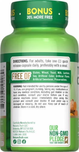 Nature’s Truth Turmeric Cmplx 500 mg+Blk Pep 100+20 Caps Perspective: top