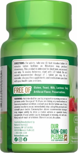 Nature’s Truth Melatonin 12 mg 60 Fast Dissolve Tabs Perspective: top