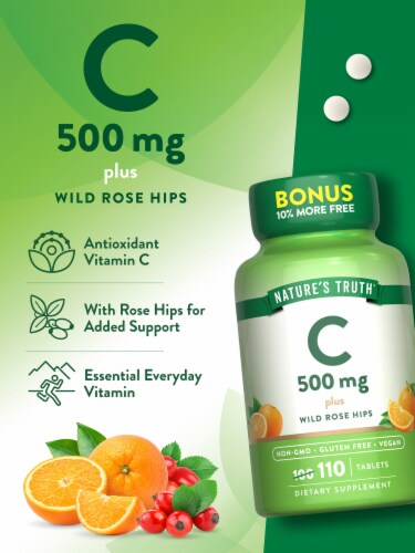 Nature’s Truth Vit C 500 mg 100+10 Tablets Perspective: top