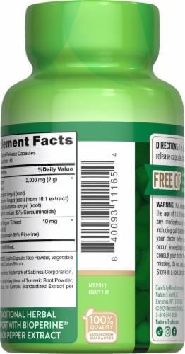 Nature's Truth Standardized Turmeric Curcumin Complex 2,000 mg Perspective: top