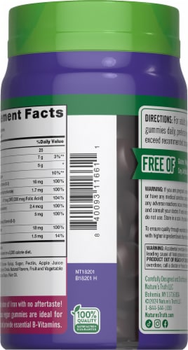 Nature's Truth Delicious Grape Flavor Essential Iron + B-Vitamins, Zinc 60 Gummies Perspective: top