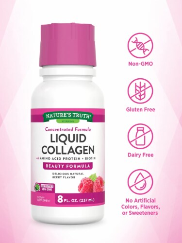 Nature's Truth Vitamins Liquid Collagen with Amino Acid Protein + Biotin Berry - 8 fl Perspective: top