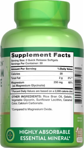 Natures Truth Magnesium Glycinate 60 Softgels Perspective: top