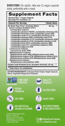 Nature's Truth Raw Flora 30 Billion DAILY DIGESTIVE Probiotic Perspective: top