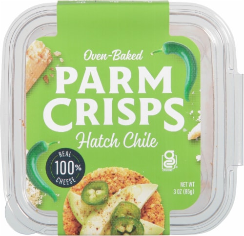 ParmCrisps Hatched Chili Oven Baked Parmesan Perspective: top