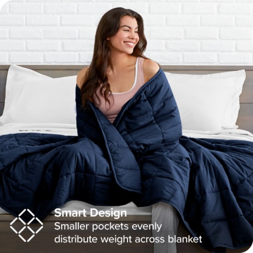 Bare Home Weighted Blanket 60 x 80 17 lbs Minky Fleece Dark Blue 60 x 80 17 lbs Fred Meyer