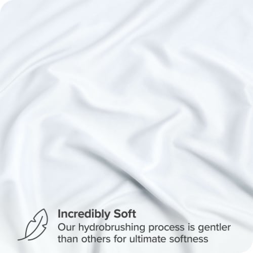 Bare Home 22 Inch Deep Pocket Microfiber Sheet Set - White, King Perspective: top