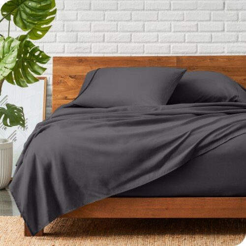Bare Home Double Brushed 4 Piece Split Head Flex King Sheet Set Forged Iron Grey Split Head Flex King Mariano s