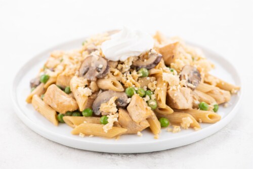 Home Chef Value Kit Chicken Stroganoff Penne Bake with Mushrooms Perspective: top