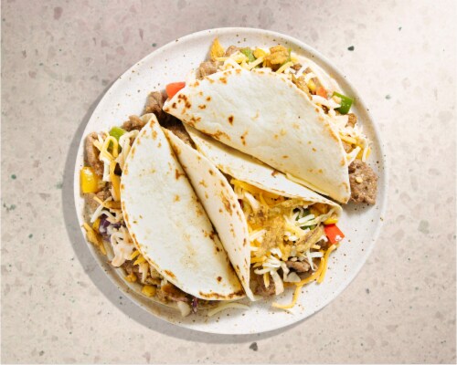 Home Chef® Steak Strip Tacos With Corn Elote Perspective: top