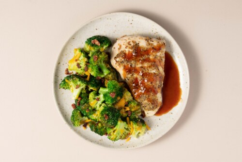 Home Chef Garlic Pepper Chicken and Honey BBQ Sauce Perspective: top