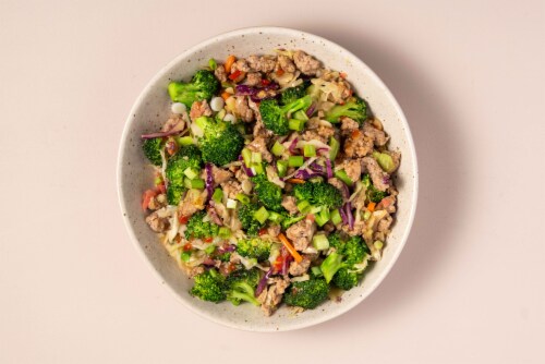 Home Chef Meal Kit Sweet Chili Ginger Pork and Broccoli Stir-Fry Stovetop Cooking Perspective: top