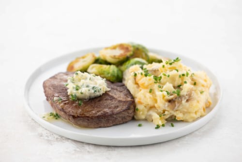Home Chef Meal Kit Culinary Collection Sirloin Steak and Maitre d'Hotel Butter Perspective: top