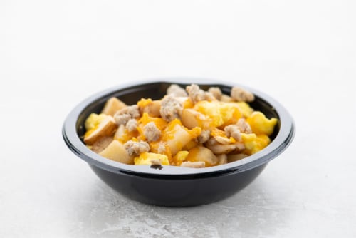 Home Chef Heat & Eat Egg Scramble with Apple Chicken Sausage Perspective: top