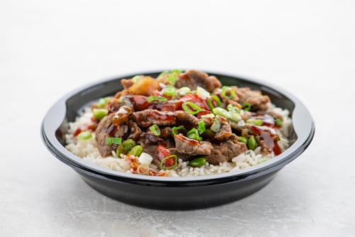 Home Chef Heat & Eat General Tso Beef Bowl Perspective: top