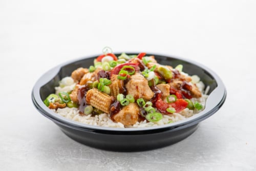 Home Chef Heat & Eat Orange Garlic Chicken Bowl Perspective: top