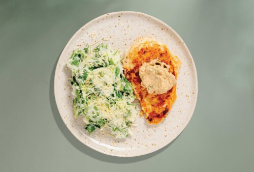 Home Chef® Meal Kit Crispy Chicken with Black Garlic Crema Perspective: top