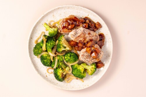 Home Chef Meal Kit Hula Pineapple-Teriyaki Glazed Pork Medallions Perspective: top
