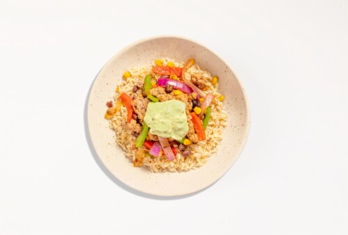Home Chef Simple and Nutritious Turkey Fajita Bowl Meal Kit Perspective: top