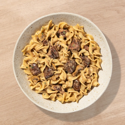Home Chef Heat & Eat Beef Stroganoff & Egg Noodles Perspective: top