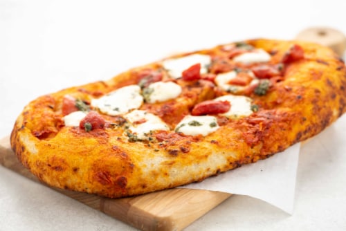 Home Chef Pizza Margherita Sicilian Style Pizza Perspective: top