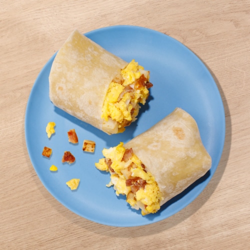 Home Chef Egg Uncured Bacon & Cheese Burrito Perspective: top