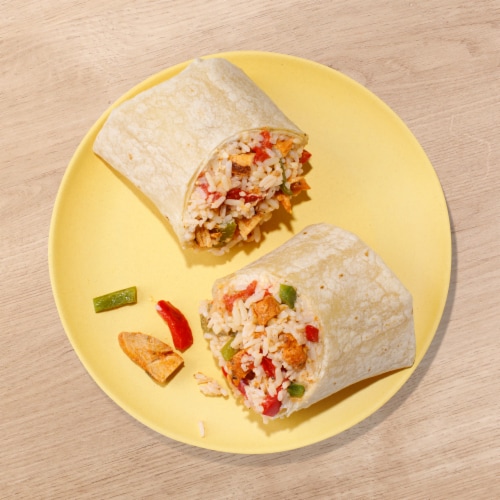 Home Chef Chicken Fajita Burrito Perspective: top