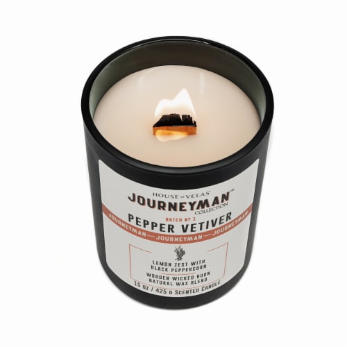 House of Velas® Journeyman Collection™ Pepper Vetiver Jar Candle Perspective: top