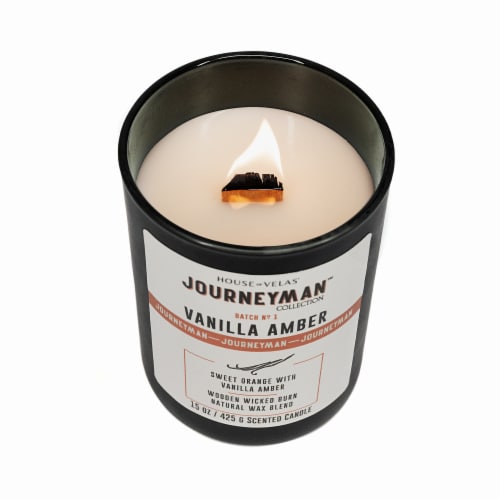 House of Velas® Journeyman™ Vanilla Amber Scent Jar Candles Perspective: top