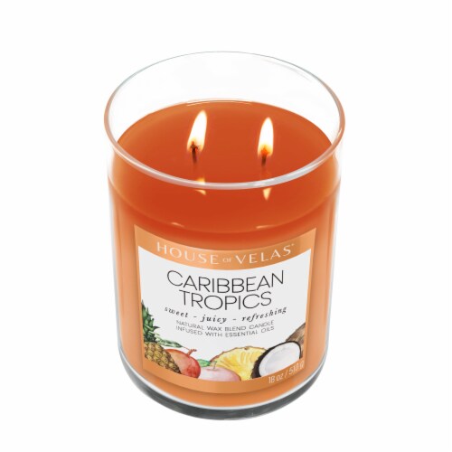 House of Velas® Caribbean Tropics Jar Candle Perspective: top