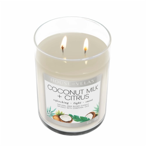 House of Velas® Coconut Milk + Citrus Jar Candle Perspective: top