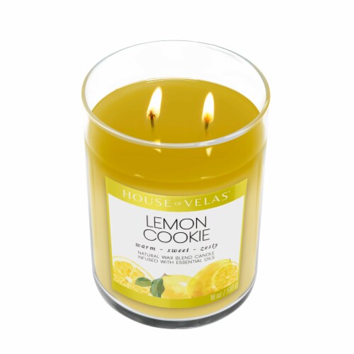 House of Velas® Lemon Cookie Scent Jar Candle Perspective: top