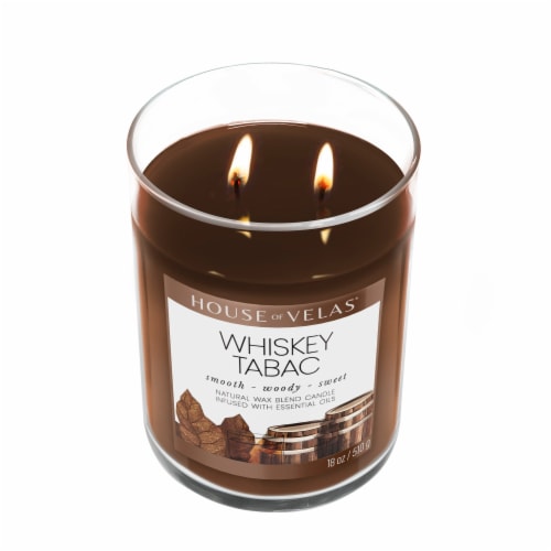 House of Velas® Whiskey Tabac Candle Perspective: top