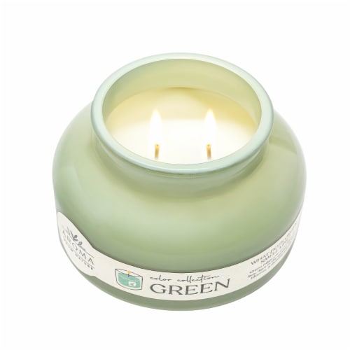 Aroma From Nature House of Velas Color Collection Jar Candle Green Perspective: top