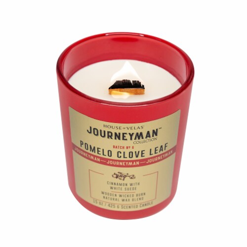 House of Velas Christmas Jar Candle Pomelo Clove Leaf Perspective: top