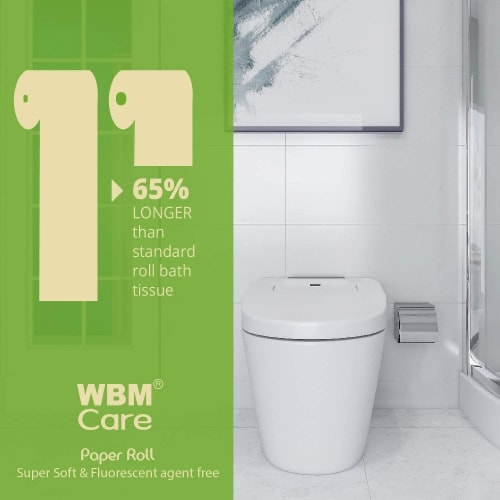 WBM Care Bamboo Toilet Paper, Strong & Flexible 3-Ply, 200 Sheets/Roll | 20 Rolls Perspective: top
