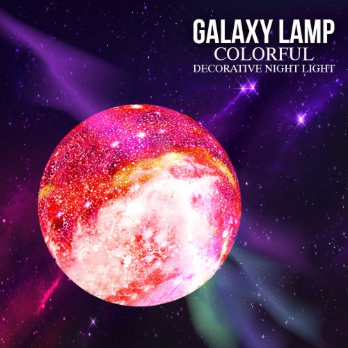 Himalayan Glow Galaxy Lamp, LED 3D Star Moon Light With Wood Stand