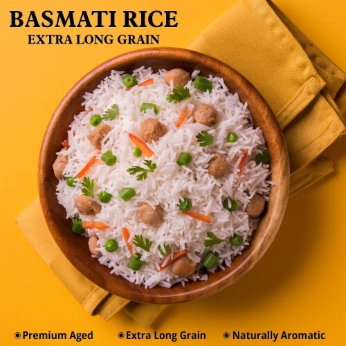 Himalayan Chef Basmati Rice, Fluffy & Long-Grain, Standup & Resealable Bag | 2 lbs - Pack 2 Perspective: top